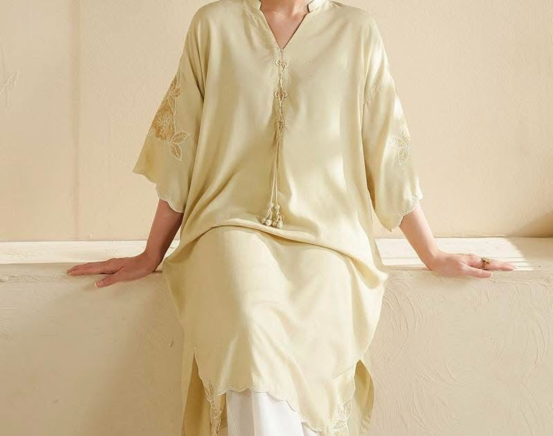 Cross Stitch Embroidered One-Piece