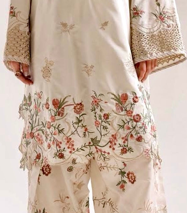 Ethnc 2-Piece Embroidered Outfit - Ivory