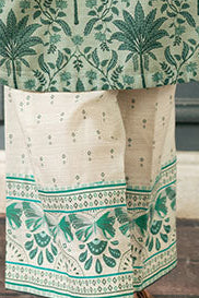 Cross Stitch Meadow Tune 2 Piece Khaddar Set - Green