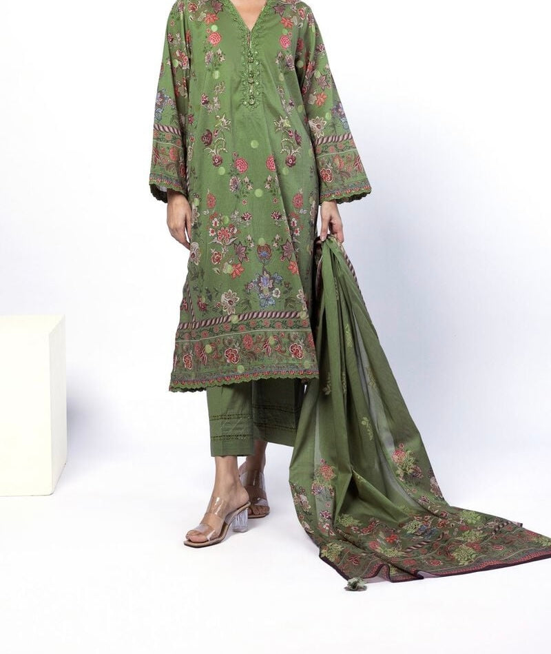 Khadee 3-Piece Green Floral Outfit
