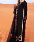 Charizma Black Embroidered Raw Silk Suit