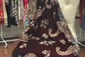 Velvet Embellished Shawl - Maroon