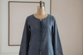 Slate Blue 2 Piece with Pink Floral Embroidery - Nureh