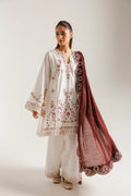 White Multicolour Floral Embroidered 3-Piece Suit