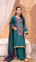 Teal Multicolour Mirror Work 3-Piece Suit