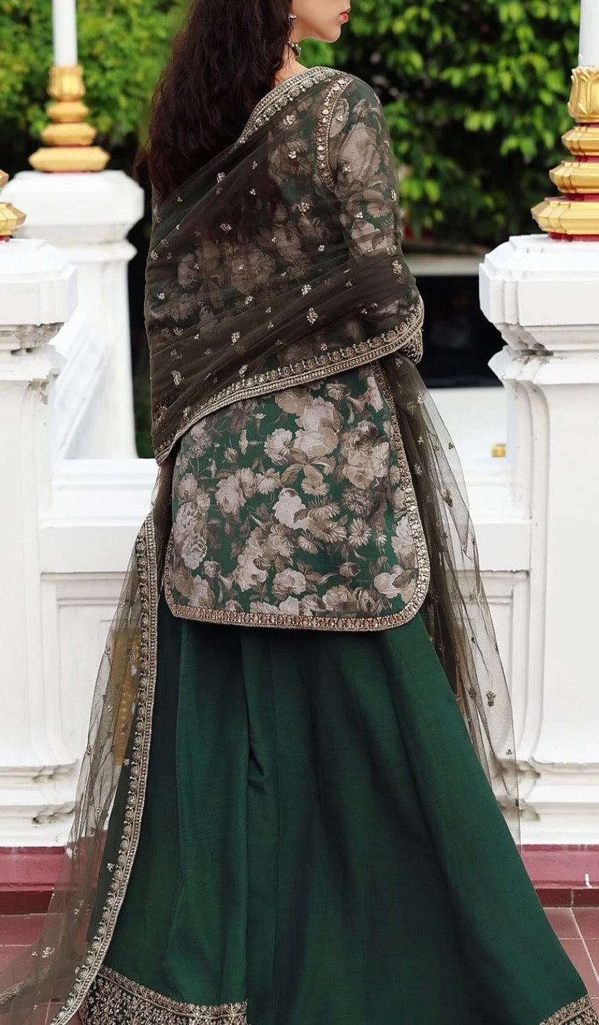 Charizma Emerald Floral Sharara Set