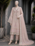 Blush Rose Guipure Lace Embroidered 3-Piece Chiffon Suit