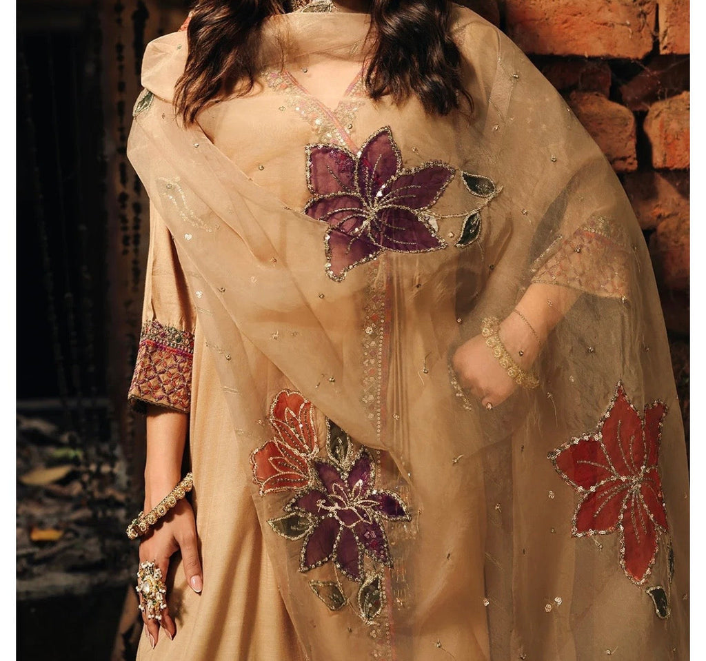 Charizma Earthy Tones Embroidered Suit