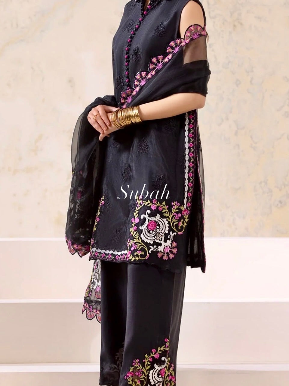 Charizma Embroidered Organza Suit