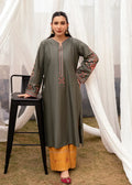 Urge Pret | Olive Green Embroidered Kurta with Mustard Palazzo