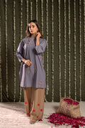 Urge Pret | Grey Floral Kurta with Taupe Palazzo