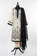 Cream and black contrast suit - exact match