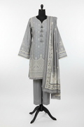 Grey with silver embroidery suit