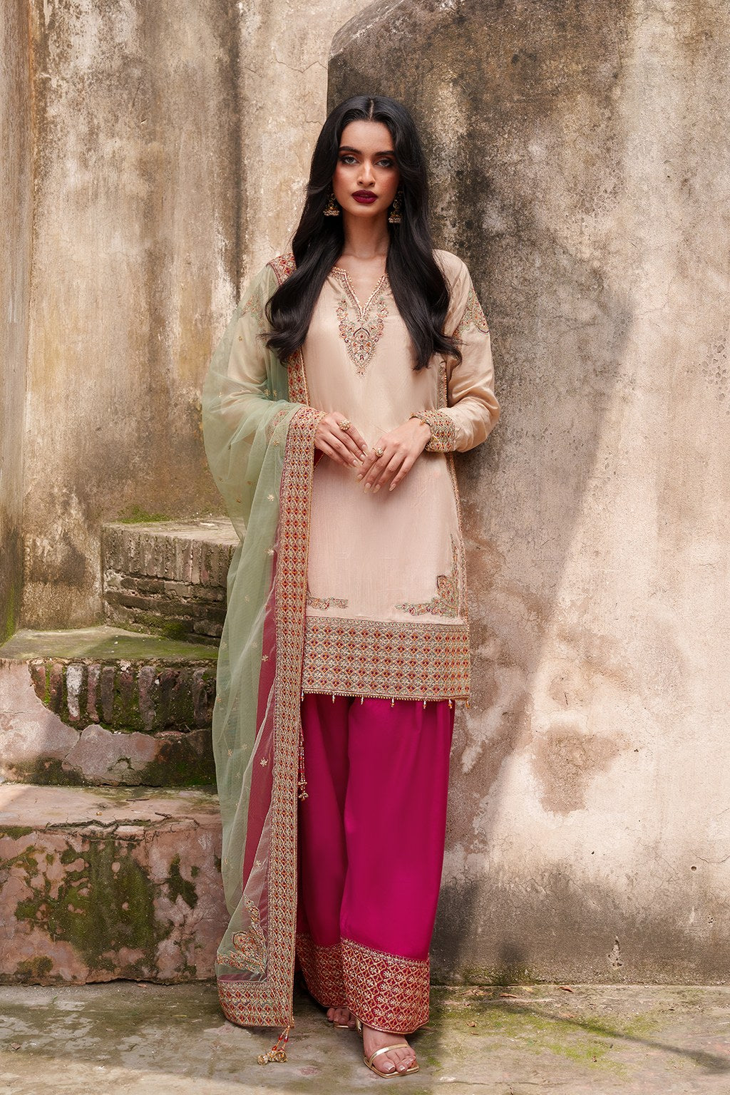 Meeral Sierra Embroidered 3-Piece Suit