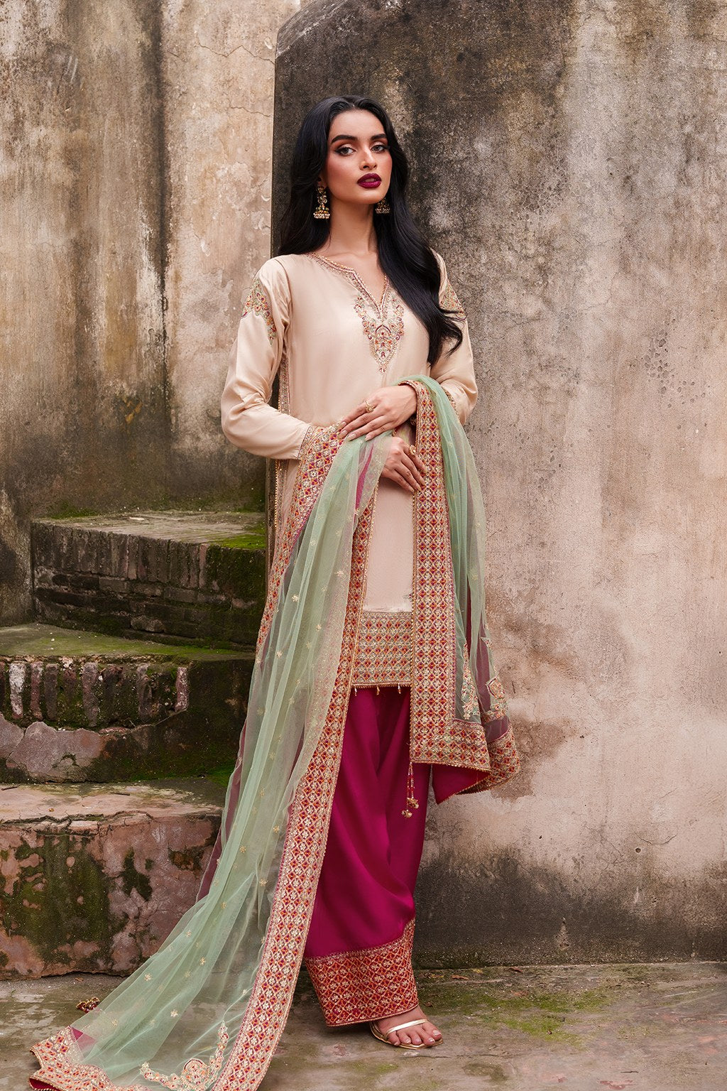 Meeral Sierra Embroidered 3-Piece Suit