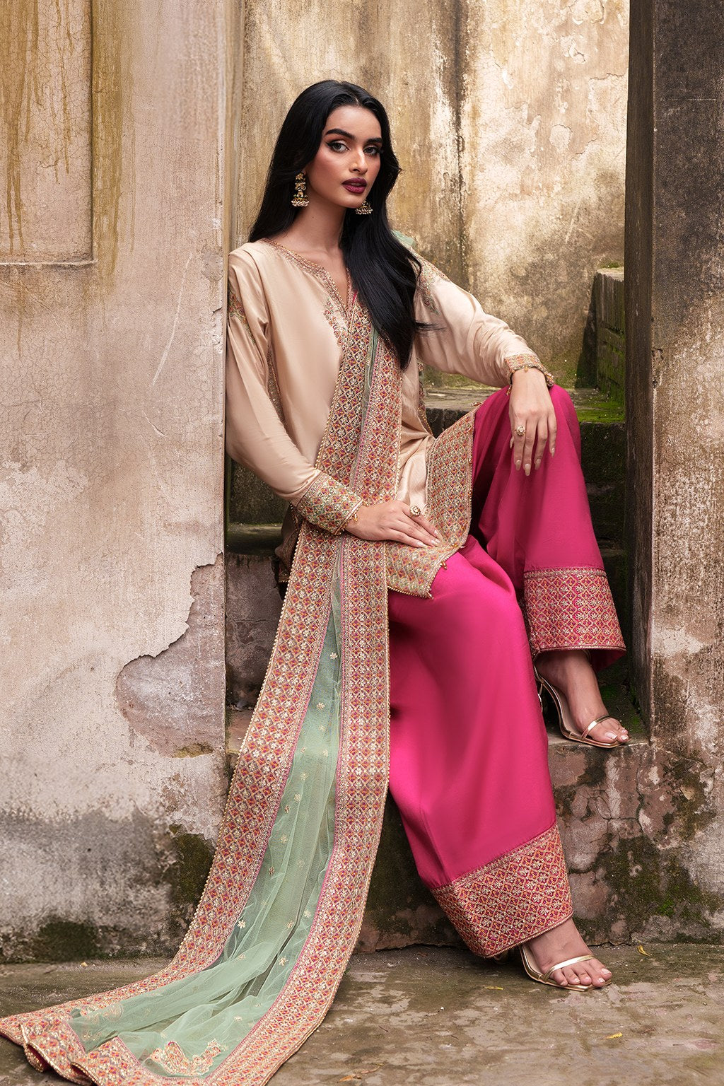 Meeral Sierra Embroidered 3-Piece Suit