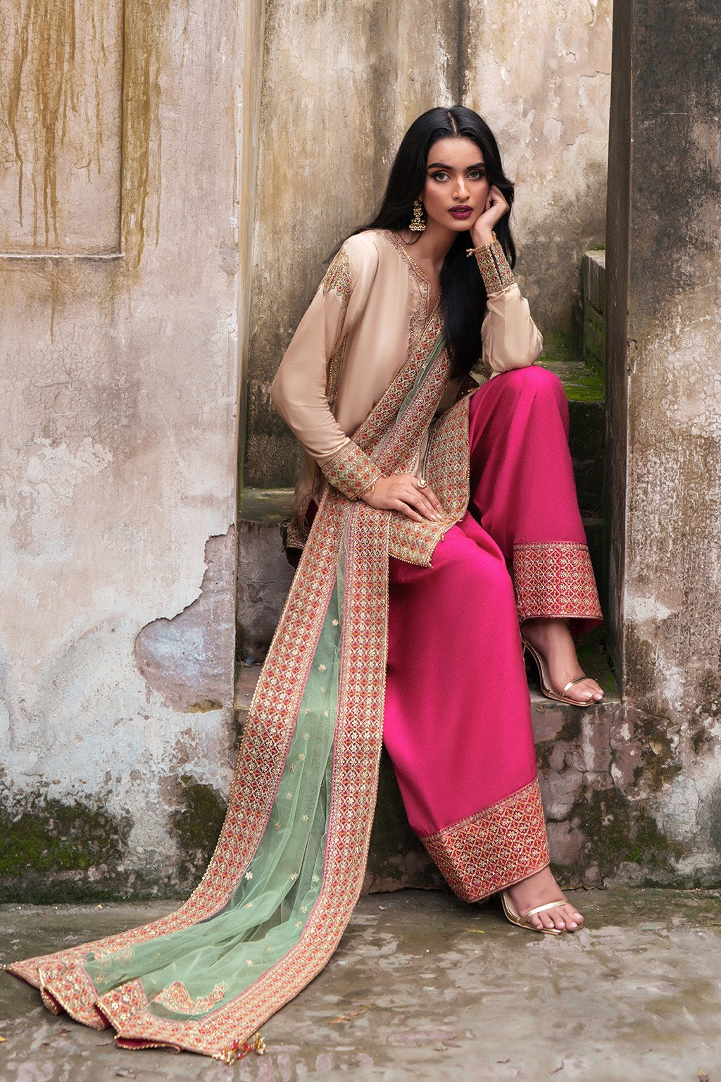 Meeral Sierra Embroidered 3-Piece Suit