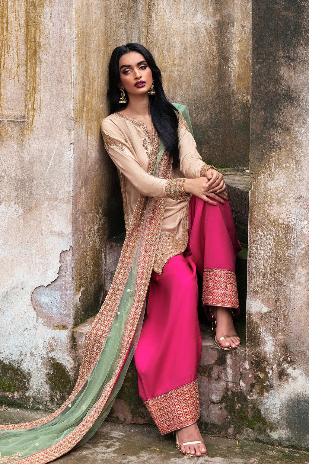 Meeral Sierra Embroidered 3-Piece Suit