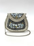 Blue grey mosaic clutch