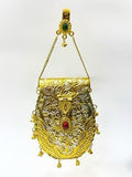 Gold filigree pouch bag
