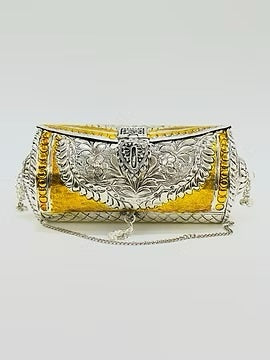 Silver filigree clutch