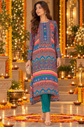 Multicolor Geometric Print Viscose Kurta Set
